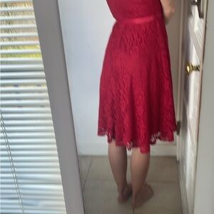 Flowy Red Lacey Holiday Dress